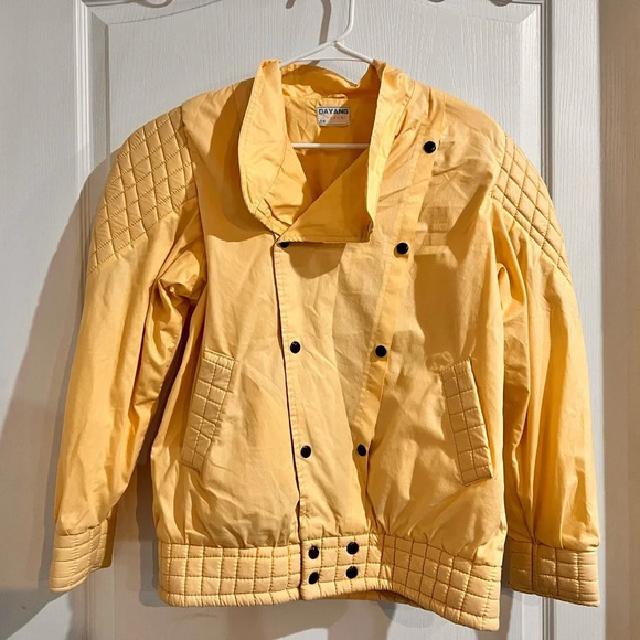 FINAL PRICE Vintage 80s Dayang Yellow Boxy Fit Bomber Jacket - Picture 1 of 8